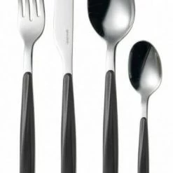 Guzzini Besteckset My Fusion Aus Edelstahl In Schwarz, 24-teilig
