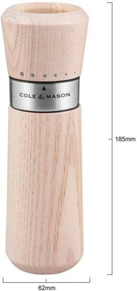 Cole & Mason Lyndhurst Nordic White Salzmühle, 18,5 Cm – Bild 2