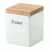 Continenta Vorratsdose Quadratisch Aus Keramik Mit Holzdeckel 10 Cm/ 10 Cm/ 20,5 Cm,