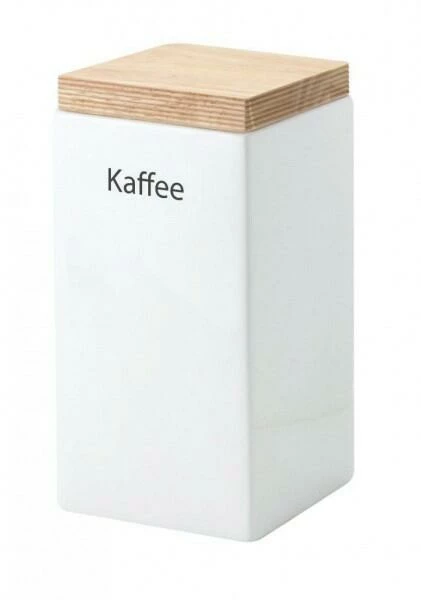 Continenta Vorratsdose Quadratisch Aus Keramik Mit Holzdeckel 10 Cm/ 10 Cm/ 20,5 Cm, – Bild 2