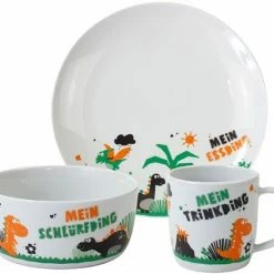 Eschenbach Porzellan Kindergedeck Set 3-tlg. In Dino-Dings