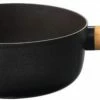 Stöckli Käsefondue-Caquelon Emotion Mit Holzgriff, Schwarz 23 Cm / 3,3 L