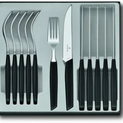 Victorinox Swiss Modern Besteck-Set Mit Steakmessern, 12-teilig, Schwarz