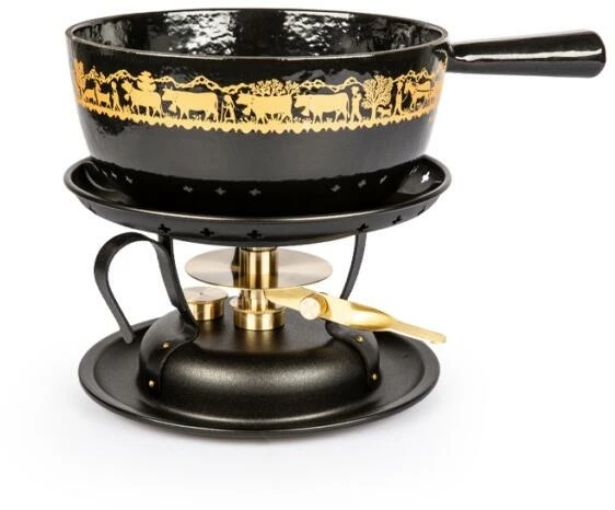 Stöckli Käsefonduegarnitur Alpaufzug Classic, Schwarz – Bild 2
