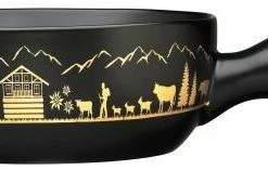Spring Fondue Caquelon Montana In Schwarz/gold