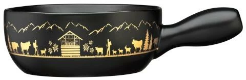 Spring Fondue Caquelon Montana In Schwarz/gold